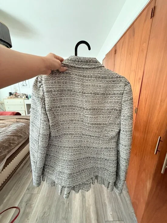 NWT RED Valentino Tweed Ruffle Hem Blazer Jacket- 38 - Picture 9 of 13